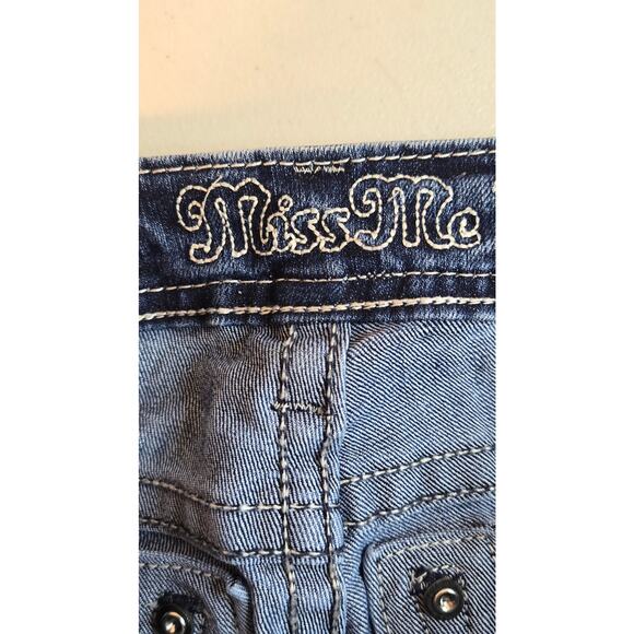 Miss Me‎ Mid Rise Raw Hem Bootcut Jeans Women's Size 27 - Picture 3 of 4